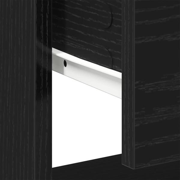 Nachttisch 2 Stück Schwarz Eiche 45x34x49 cm Holzwerkstoff