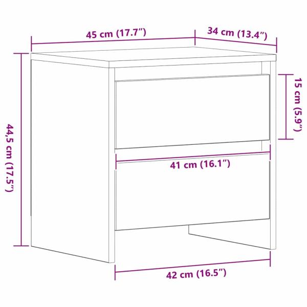 Nachttisch Artisan Eiche 45x34x44,5 cm Holzwerkstoff