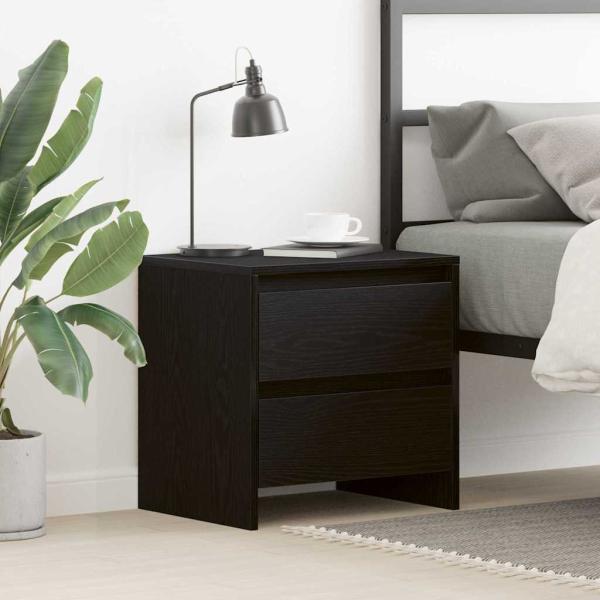 ARDEBO.de - Nachttisch Schwarz Eiche 45x34x44,5 cm Holzwerkstoff