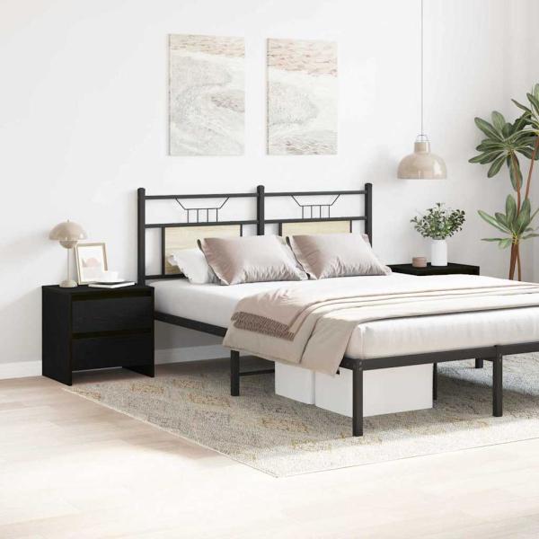 Nachttisch 2 Stück Schwarz Eiche 45x34x44,5 cm Holzwerkstoff