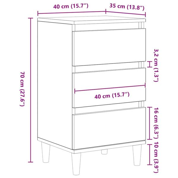 Nachttisch Alte Holz 40x35x70 cm Ingenieurholz