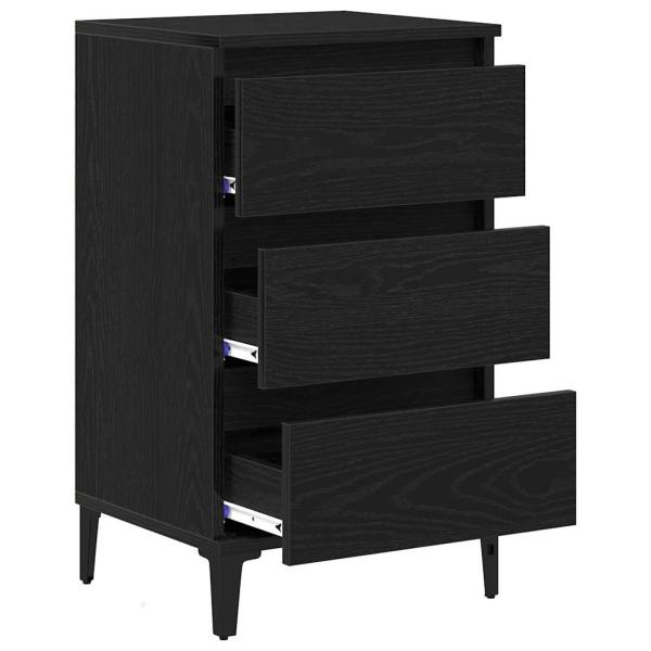 Nachttisch Schwarz Eiche 40x35x70 cm Holzwerkstoff