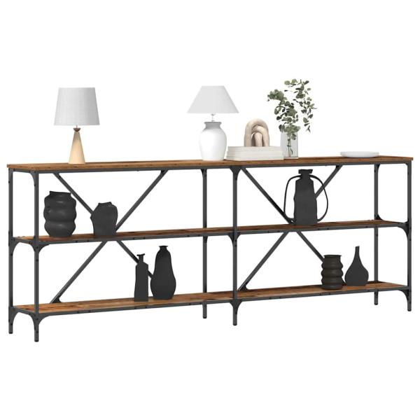 Konsolentisch Alte Holz 200x30x75 cm Ingenieurholz und Stahl