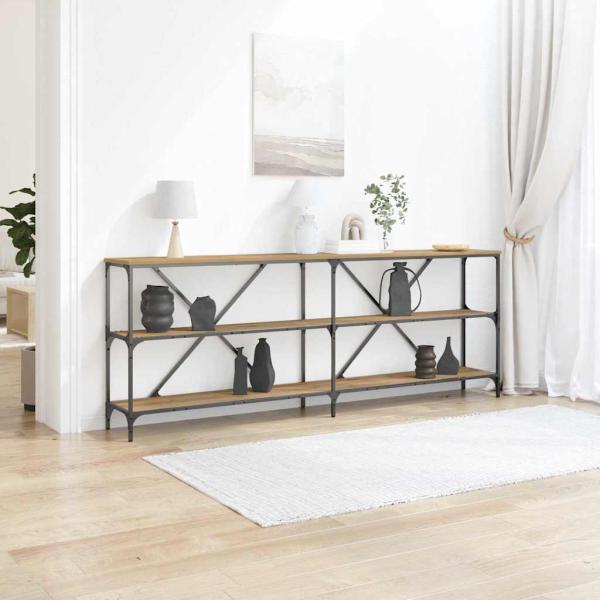 ARDEBO.de - Konsolentisch Artisan Eiche 200x30x75 cm Ingenieurholz & Stahl