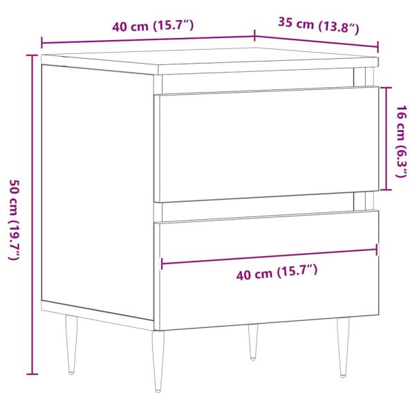 Nachttische 2 Stück Artisan Eiche 40x35x50 cm Holzwerkstoff