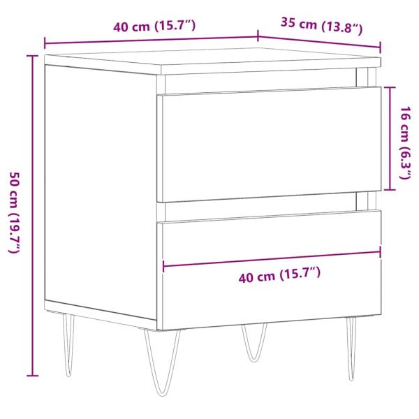 Nachttisch Altholz 40x35x50 cm Holzwerkstoff