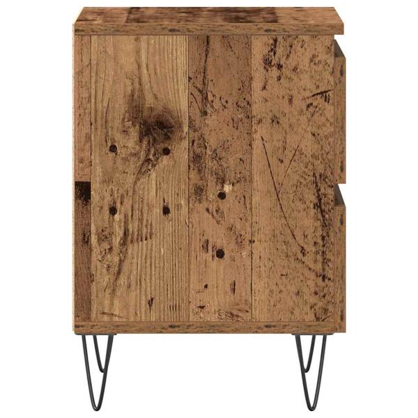 Nachttische 2 Stück Altes Holz 40x35x50 cm Ingenieurholz
