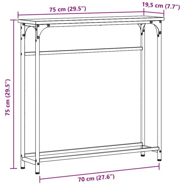 Konsolentisch Alte Eiche 75x19,5x75 cm Holzwerkstoff und Stahl