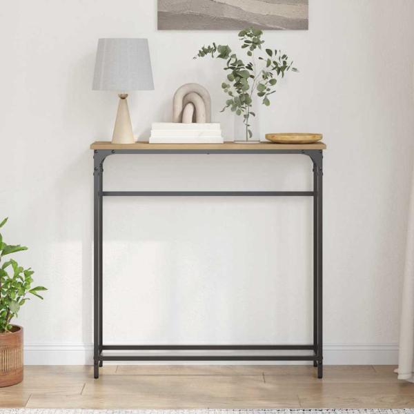 Konsolentisch Artisan Eiche 75x19,5x75 cm aus Holzwerkstoff und Stahl