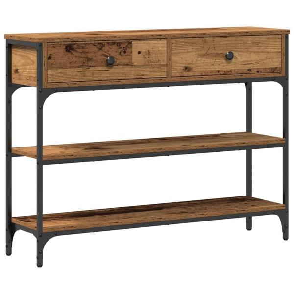 Konsolentisch Alte Holz 100x25x75 cm Ingenieurholz und Stahl