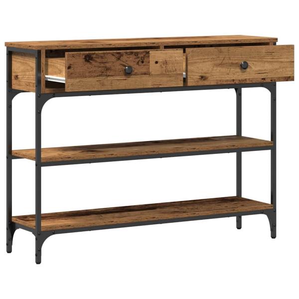 Konsolentisch Alte Holz 100x25x75 cm Ingenieurholz und Stahl