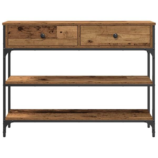 Konsolentisch Alte Holz 100x25x75 cm Ingenieurholz und Stahl
