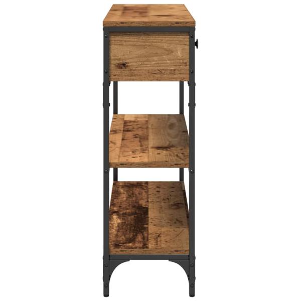 Konsolentisch Alte Holz 100x25x75 cm Ingenieurholz und Stahl