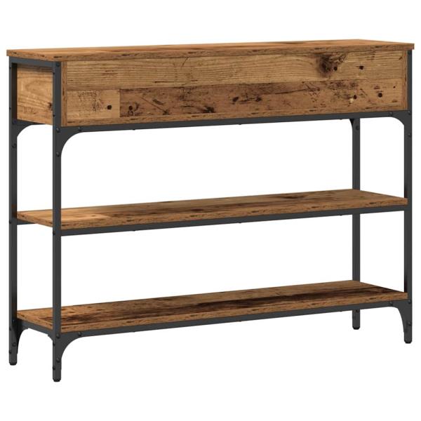 Konsolentisch Alte Holz 100x25x75 cm Ingenieurholz und Stahl