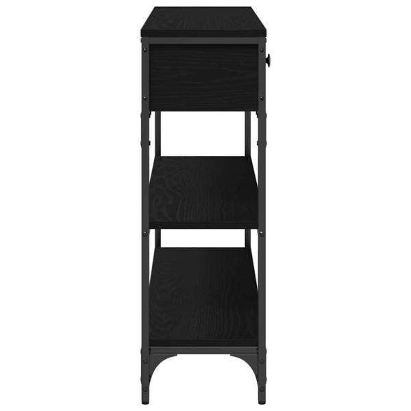 Konsole Tisch Schwarz Eiche 100x25x75 cm Ingenieurholz & Stahl
