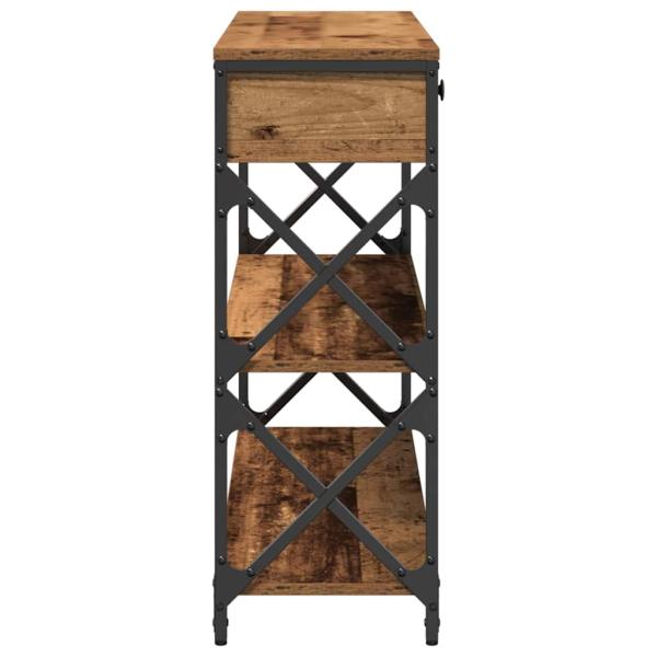 Konsolentisch Alteiche 100x28x75 cm Besteck Holz & Stahl