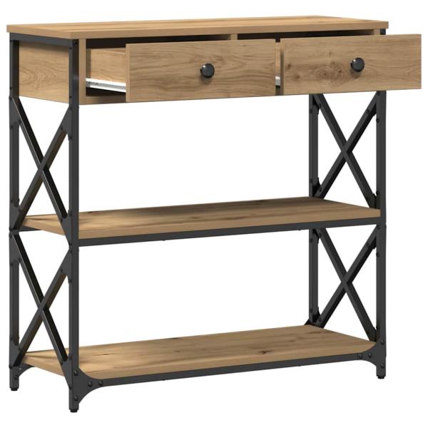 Konsole Tisch Artisan Eiche 75x28x75 cm Ingenieure Holz und Stahl