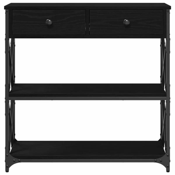 Konsolentisch Schwarz Eiche 75x28x75 cm Holzwerkstoff und Stahl