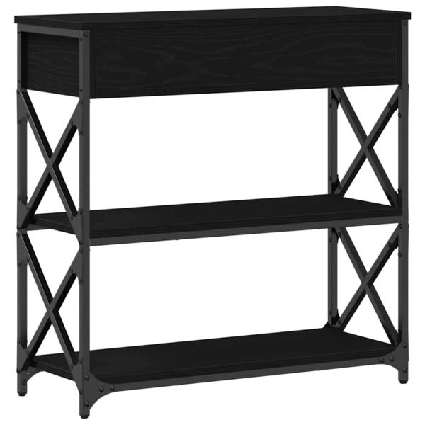 Konsolentisch Schwarz Eiche 75x28x75 cm Holzwerkstoff und Stahl