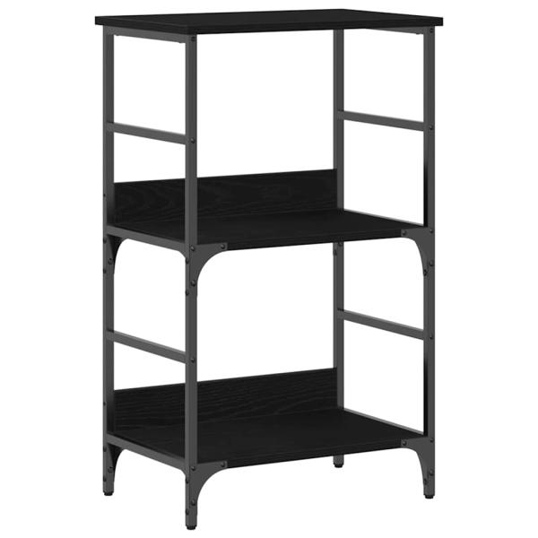 Bücherregal Schwarz Eiche 50x33x82 cm Holzwerkstoff und Stahl