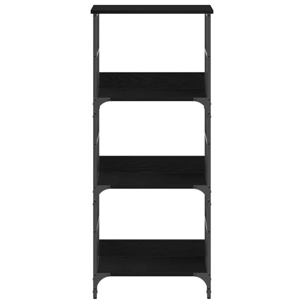 Bücherregal Schwarz Eiche 50x33x117,5 cm Holzwerkstoff und Stahl
