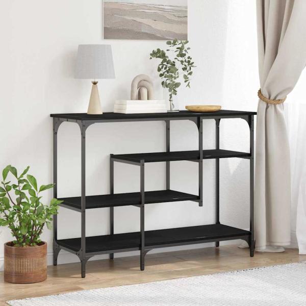 ARDEBO.de - Konsolentisch Schwarzes Eichenholz 100x35x75 cm Ingenieurholz und Stahl