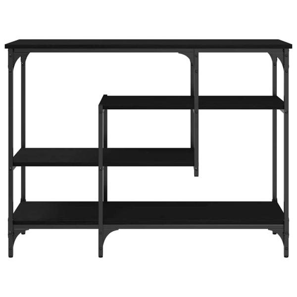 Konsolentisch Schwarzes Eichenholz 100x35x75 cm Ingenieurholz und Stahl