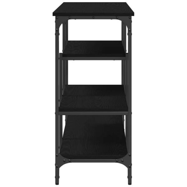 Konsolentisch Schwarzes Eichenholz 100x35x75 cm Ingenieurholz und Stahl