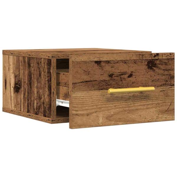Nachttisch Wandmontiert Altes Holz 35x35x20 cm