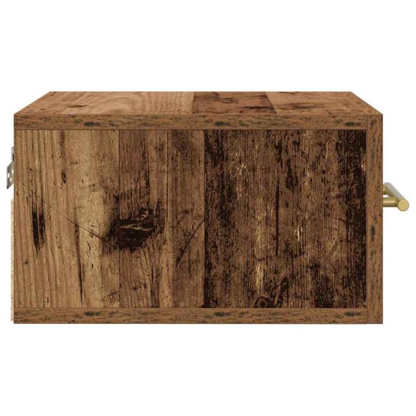 Nachttisch Wandmontiert Altes Holz 35x35x20 cm