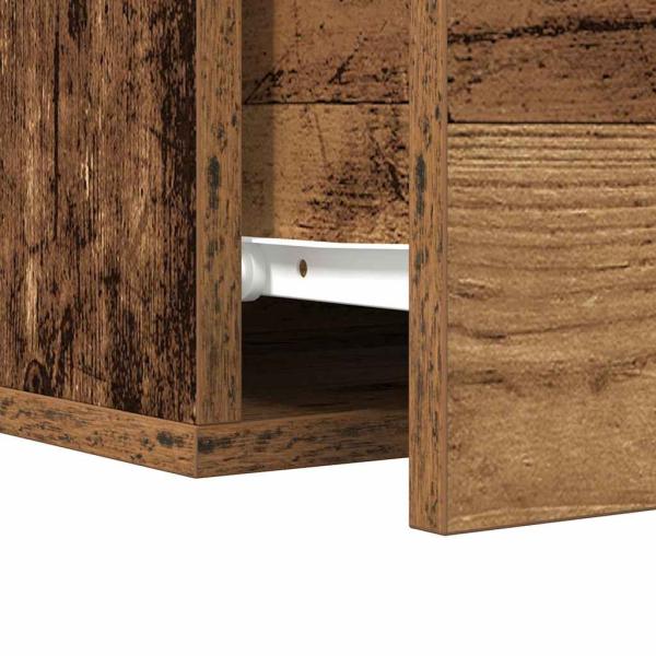 Nachttisch Wandmontiert Altes Holz 35x35x20 cm