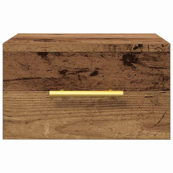 Nachttische 2 Stück Wandmontiert Altholz 35x35x20 cm