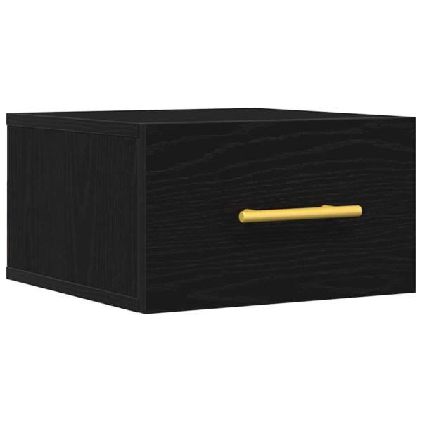 Nachttisch Wandmontiert schwarz Eiche 35x35x20 cm