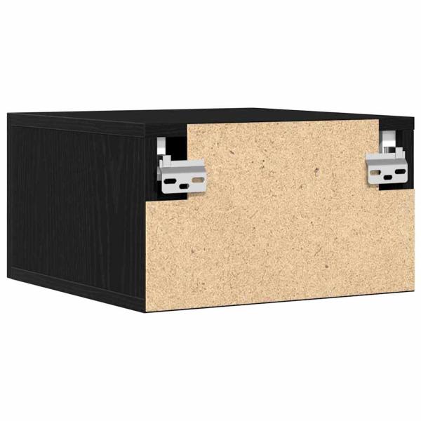 Nachttisch Wandmontiert schwarz Eiche 35x35x20 cm