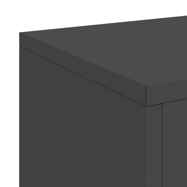 Outdoor Pflanzenständer Säule 2er Set Schwarz 24x24x35 cm Stahl