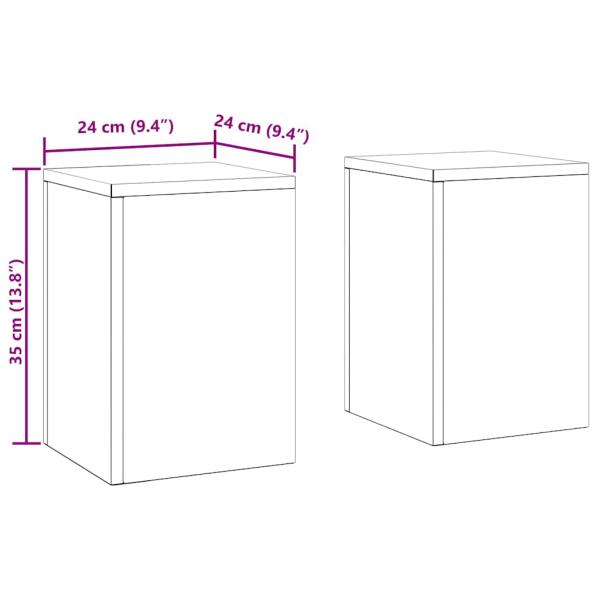 Pflanzenständer Säule 2er Set Weiß 24x24x35 cm Stahl
