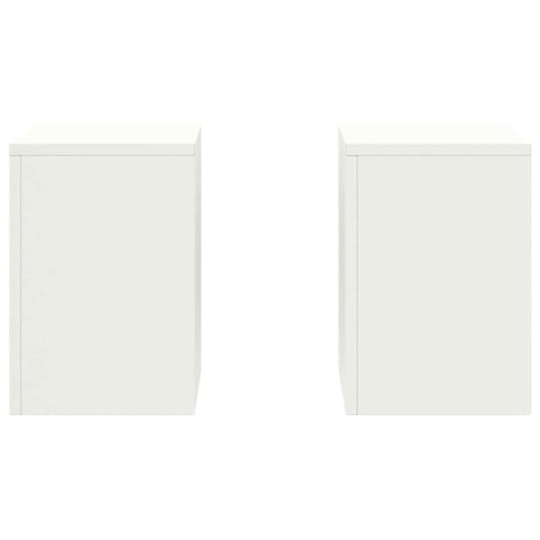 Pflanzenständer Säule 2er Set Weiß 24x24x35 cm Stahl