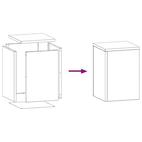 Pflanzenständer Säule 2er Set Weiß 24x24x35 cm Stahl
