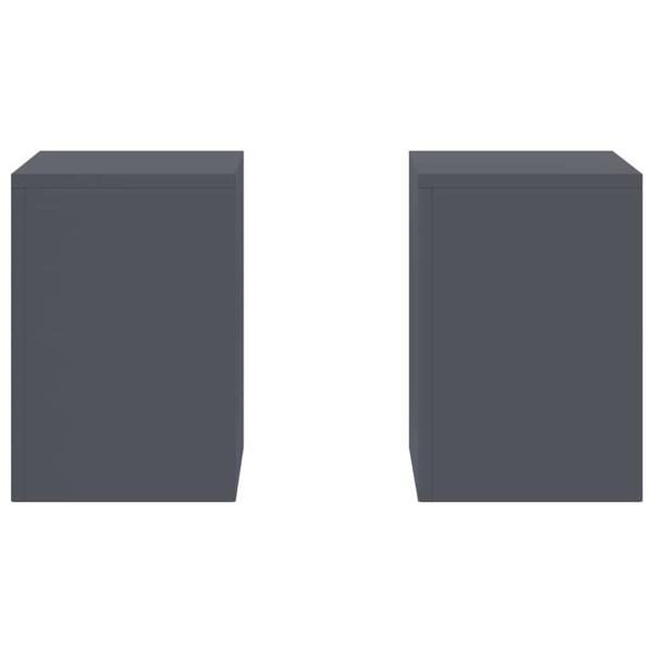 Garten Pflanzenständer Säule 2 Stück Anthrazit 24x24x35 cm Stahl