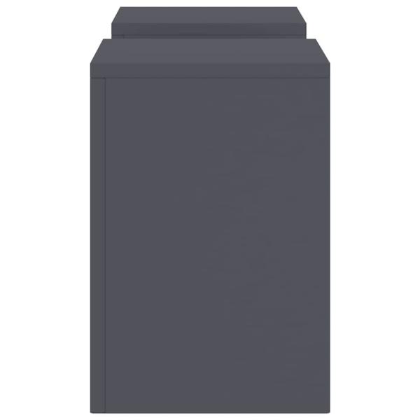 Garten Pflanzenständer Säule 2 Stück Anthrazit 24x24x35 cm Stahl