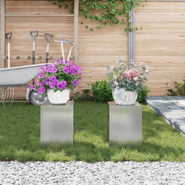 Outdoor Pflanzenständer Säule 2 Stück 24x24x35 cm verzinkter Stahl