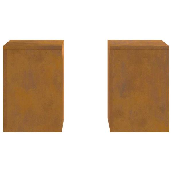 Pflanzensäulen für draußen 2 Stück 24x24x35 cm Wetterfeststahl