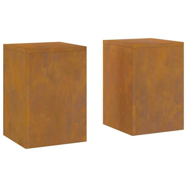 Pflanzensäulen für draußen 2 Stück 24x24x35 cm Wetterfeststahl
