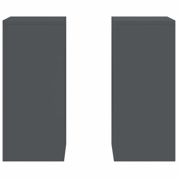 Outdoor Pflanzenständer Säule 2 Stück Anthrazit 24x24x55 cm Stahl