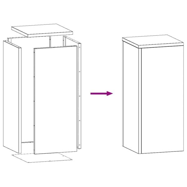 Outdoor Pflanzenständer Säule 2 Stück 24x24x55 cm Edelstahl