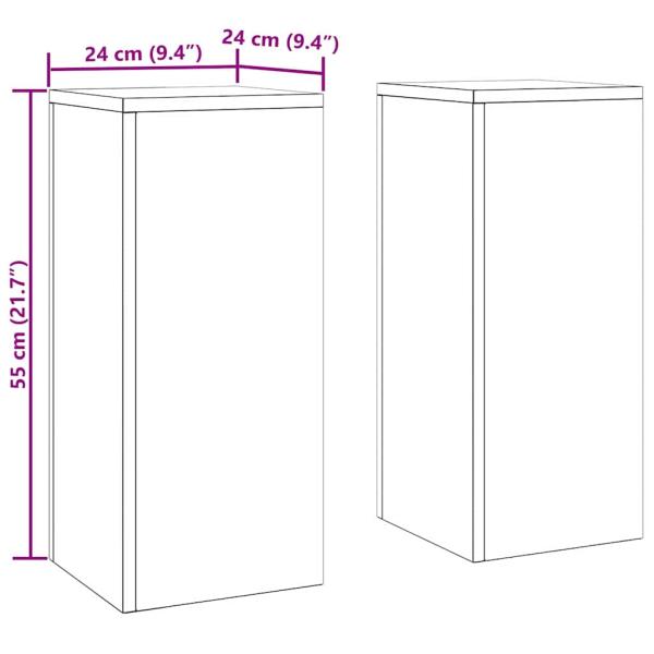 Außen Pflanzenständer Säule 2 Stück 24x24x55 cm Galvanisiertes Stahl