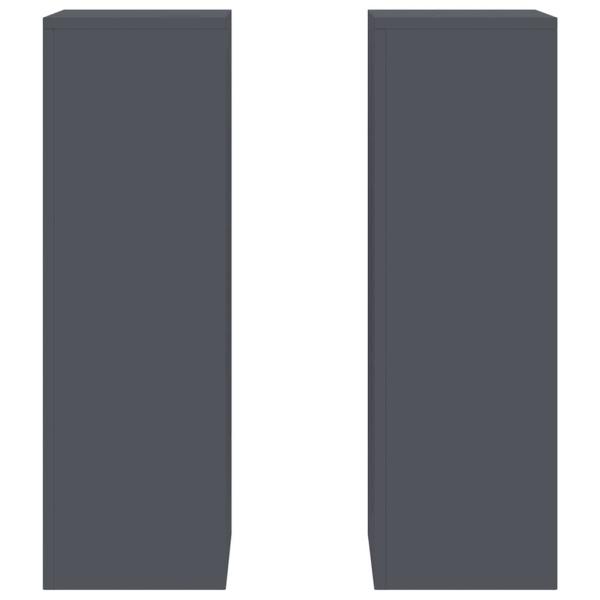 Pflanzenständer Außen Säule 2 Stück Anthrazit 24x24x75 cm Stahl