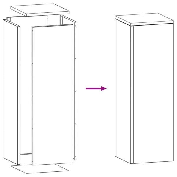 Pflanzenständer Außen Säule 2 Stück Anthrazit 24x24x75 cm Stahl