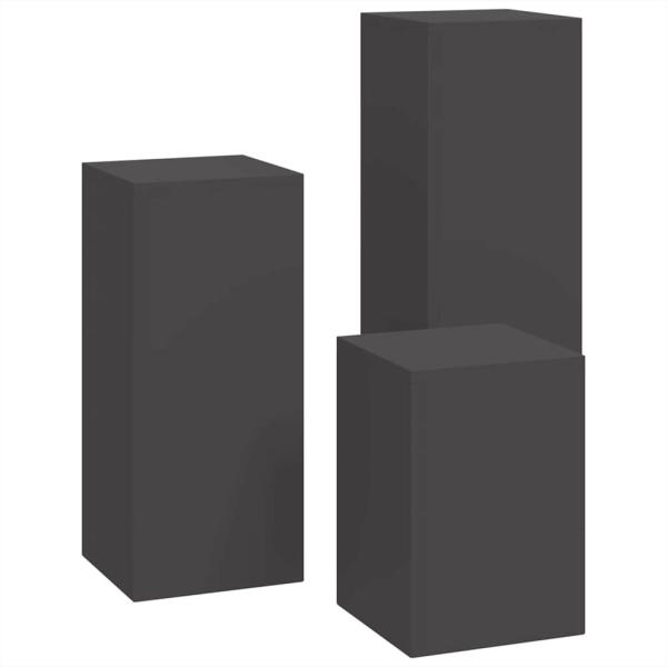 Outdoor Pflanzenständer Säule 3er Set Schwarz Stahl