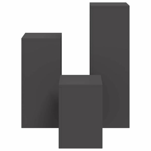 Outdoor Pflanzenständer Säule 3er Set Schwarz Stahl